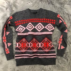 J crew black label wool blend valentines sweater